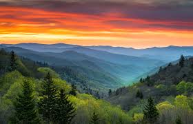 The Great Smoky Mountains at sunset